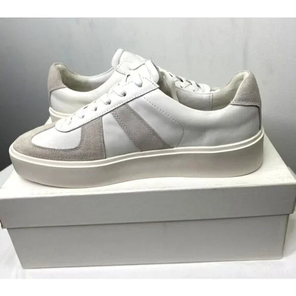 MNML Mens Gat Sneaker White Italian Leather Nubuck Size 12 - Picture 11 of 12